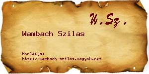 Wambach Szilas névjegykártya